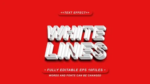 Editable white lines text effect Stock Illustration