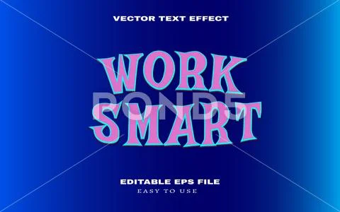 Editable work smart text effect with vintage texture Illustration ...