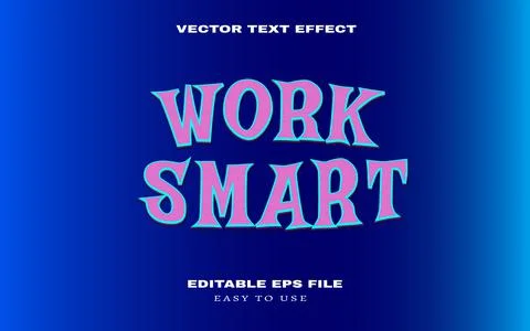 Editable work smart text effect with vintage texture Stock Illustration