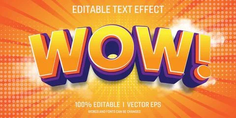 Editable wow vector text effect modern style design Stock Illustration