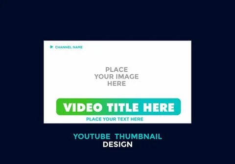 Editable youtube thumbnail design in green blue gradient color theme Stock Illustration
