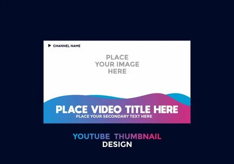 Editable youtube thumbnail design in pink blue gradient color theme Stock Illustration