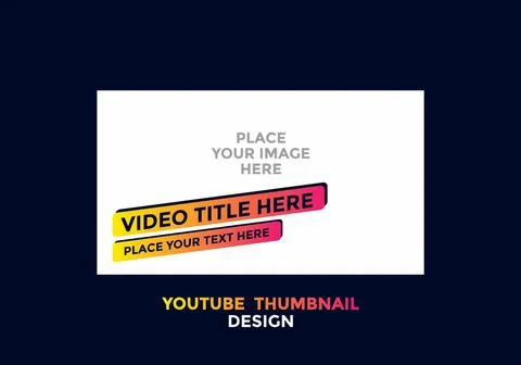 Editable youtube thumbnail design in yellow pink gradient color theme Stock Illustration