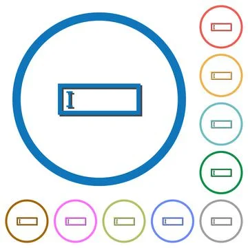 Editbox with editing cursor icons with shadows and outlines イラスト素材
