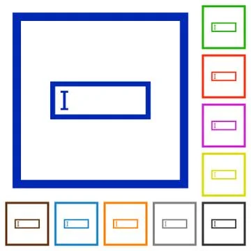 Editbox framed flat icons 스톡 일러스트