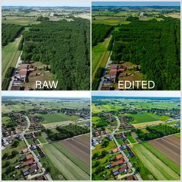 Edited and RAW Image Comparison Showcasing Photo Enhancement Fotos de archivo