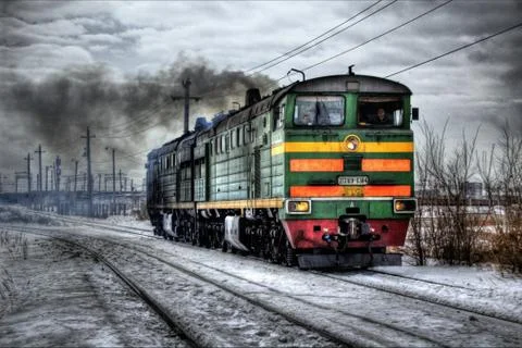 Edited background of old railway Stock Photos