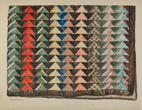 Edith Magnette, Patchwork Quilt, 1935 1942 Patchwork Quilt Copyright: xpie... Stock Photos