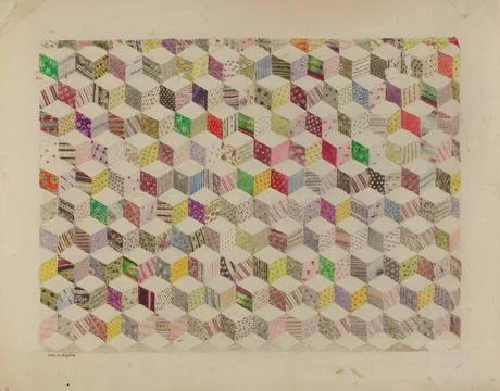 Edith Magnette, Patchwork for Quilt, c 1937 Patchwork for Quilt Copyright:... Fotos de archivo