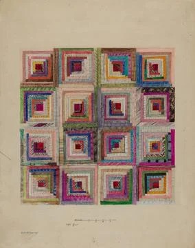 Edith Magnette, Silk Patchwork for Pillow, c 1936 Silk Patchwork for Pillo... Foto stock
