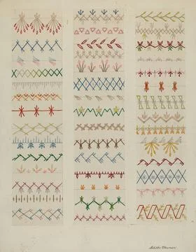 Edith Towner, Sampler, c 1937 Sampler Copyright: xpiemagsx Natgal10012020-... Stock Photos
