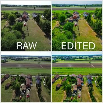 Before Editing and After Editing RAW Photo Transformation 库存照片