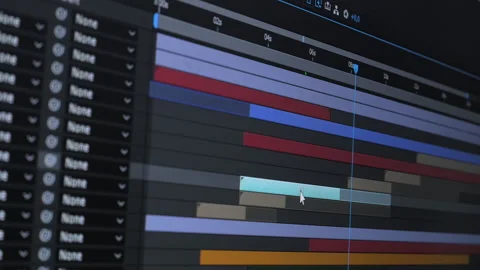 Editing and compositing process for commercials in a digital video editor Stock-Footage 307859915