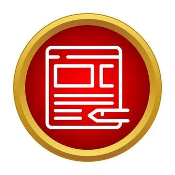 Editing article content web publishing red button Stock Illustration
