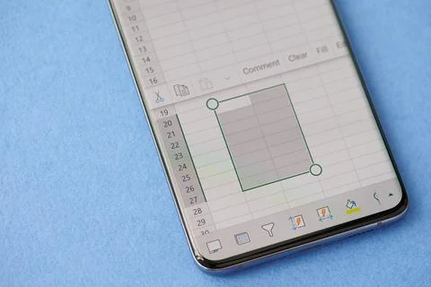 Editing cells in excel spreadsheet Stock Photos