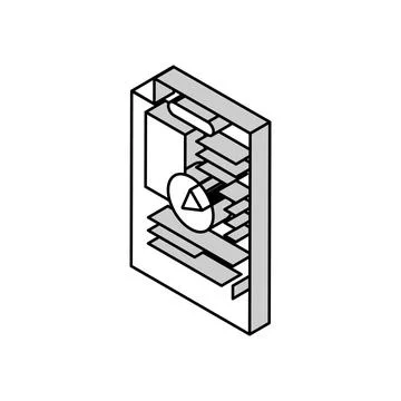 Editing content technical writer isometric icon vector illustration Stock Illustration