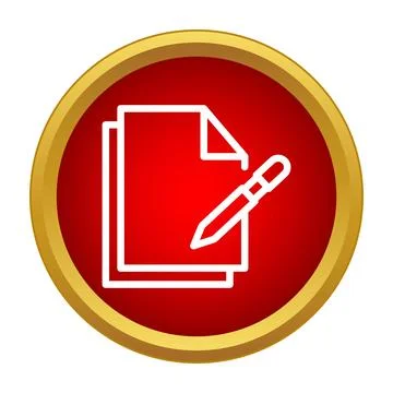 Editing document icon button for writing and creating Stock Illustration