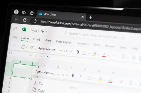 Editing file in Microsoft office excel Stock Photos