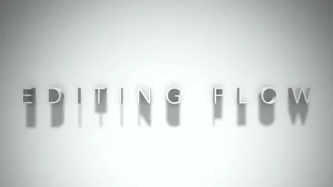 Editing flow 3D title animation white text on a white background Stock Footage 299423255