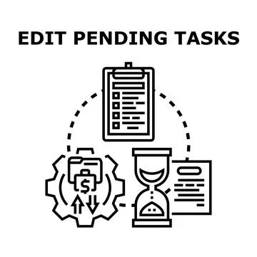 Editing pending tasks concept for business management Stock Illustration