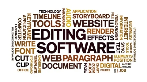 Editing Software animated word cloud,animation kinetic typography seamless loop Stock Footage 300670447