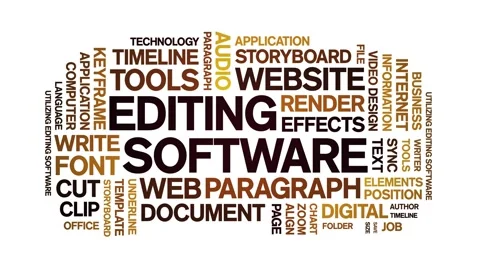 Editing Software animated word cloud,animation kinetic typography seamless loop Vídeo Stock 300670459