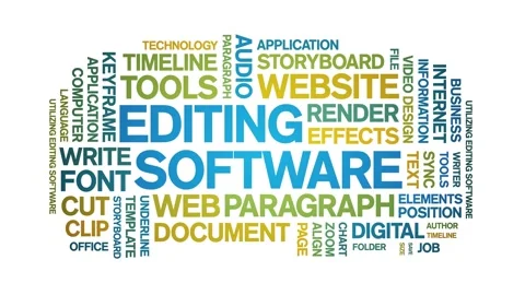 Editing Software animated word cloud,animation kinetic typography seamless loop Vídeo Stock 300670491