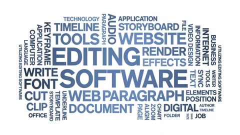 Editing Software animated word cloud,animation kinetic typography seamless loop Vídeo Stock 300670500