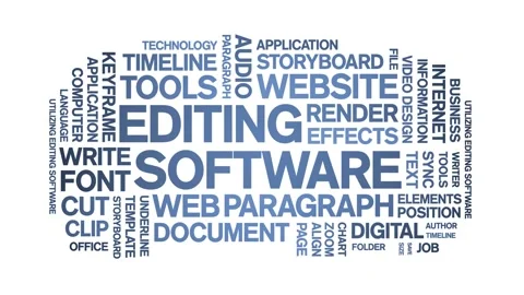 Editing Software animated word cloud,animation kinetic typography seamless loop Vídeo Stock 300670513