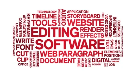 Editing Software animated word cloud,animation kinetic typography seamless loop Vídeo Stock 300670534