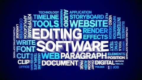 Editing Software animated word cloud,animation kinetic typography seamless loop Vídeo Stock 300670904