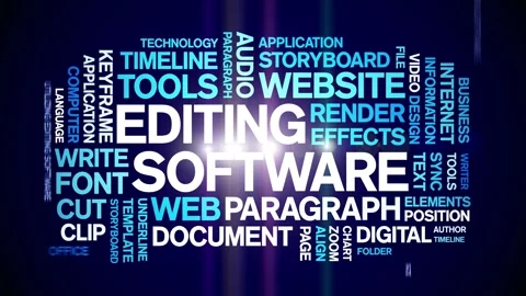 Editing Software animated word cloud,animation kinetic typography seamless loop Vídeo Stock 300670946
