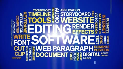 Editing Software animated word cloud,animation kinetic typography seamless loop Vídeo Stock 300671593