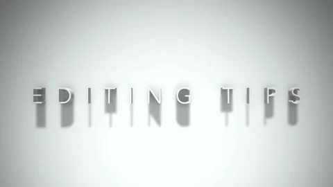 Editing tips 3D title animation white text on a white background Stock Footage 299373338