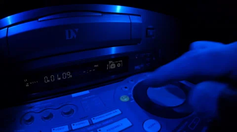 Editing by use jog-shuttle on a edit console Video stock 49700752