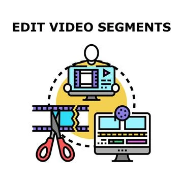 Editing video segments concept with process illustration Illustrazione stock