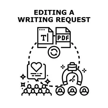 Editing a writing request and content improvement process Stock Illustration