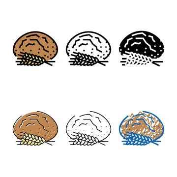 Edition bread barley ear color icon vector Stock Illustration