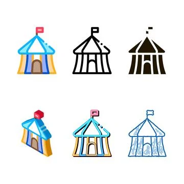 Edition circus outside view icon vector outline 库存插图