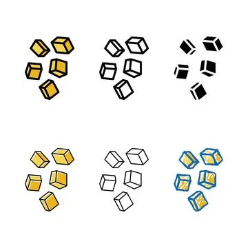 Edition cube cut mango color icon vector Stock Illustration