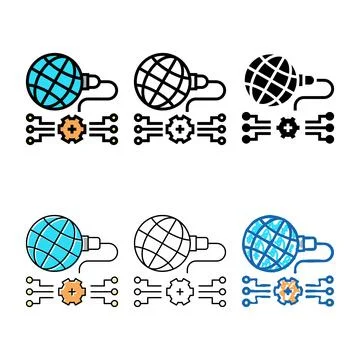 Edition global electric energy saving color icon vector Stock Illustration