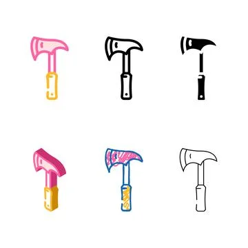Edition hunter axe tool color icon vector Stock Illustration