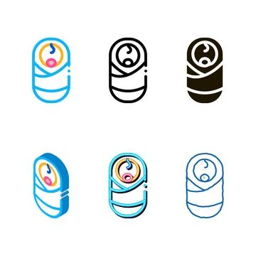 Edition newborn baby icon vector outline Stock Illustration