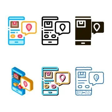 Edition parcel location phone tracking postal transportation company icon v.. Illustration