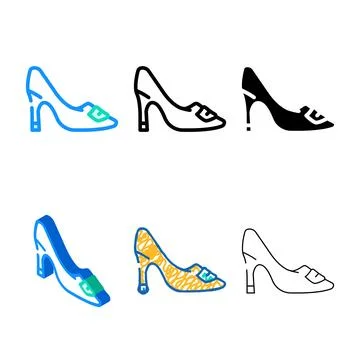 Edition pumps and slingbacks color icon vector Stock Illustration