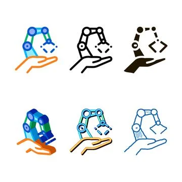 Edition robotic delivery icon vector outline Illustrazione stock