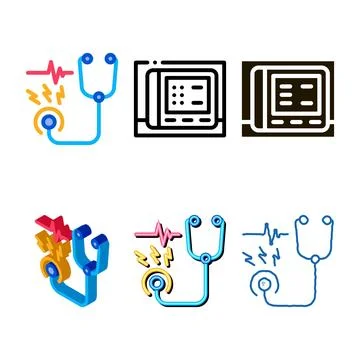 Edition stethoscope tool icon vector outline Stock Illustration