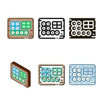 Edition sushi roll set on desk icon vector outline Stock Illustration