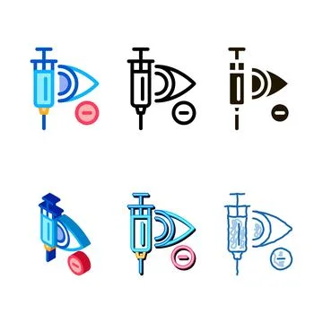 Edition syringe for glaucoma vector outline Illustration