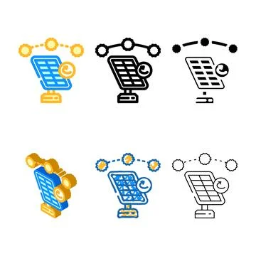 Edition tracking system solar panel color icon vector Ilustración de archivo